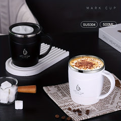 500ml Stainless Steel Insulated Coffee Mug with Lid - 17oz Capacity