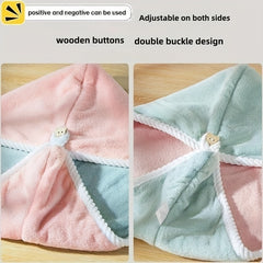 Soft Hair Drying Cap Double Layer Thickened Hair Towel Absorbent Quick Drying