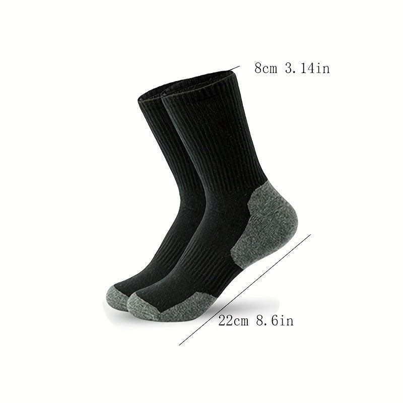 Men's Block Mid Crew Sport Socks - Sweat Absorbing, Comfy, Breathable