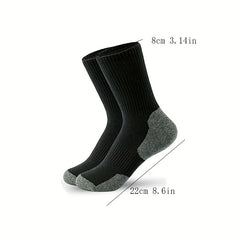 Men's Block Mid Crew Sport Socks - Sweat Absorbing, Comfy, Breathable