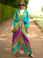 Tie Dye Long Sleeve Cover Up Dress Women's