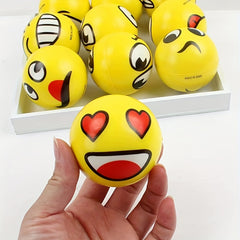 12pcs Smiling Expression Pressure Ball PU Foam Puzzle Toy