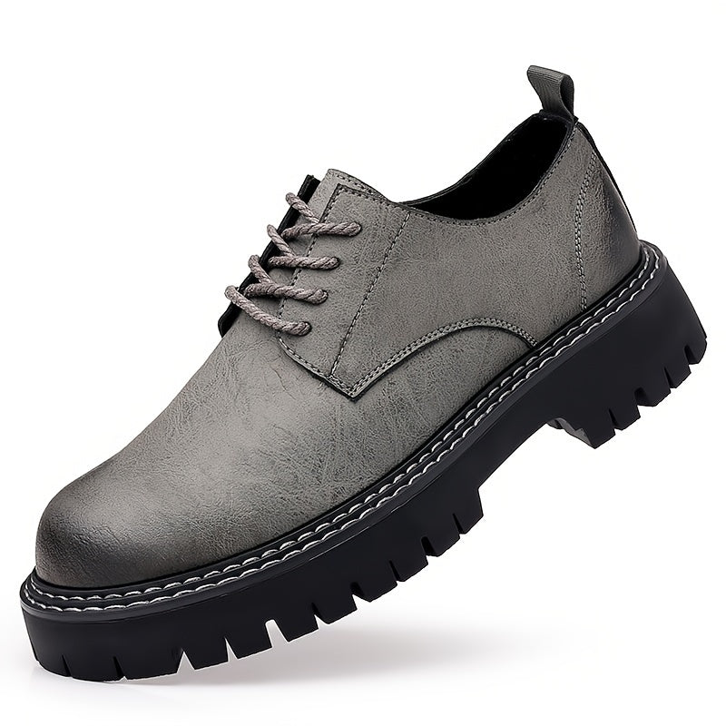 Men's Leather Lace Up Formal Dress Shoes Round Toe Oxford Shoes