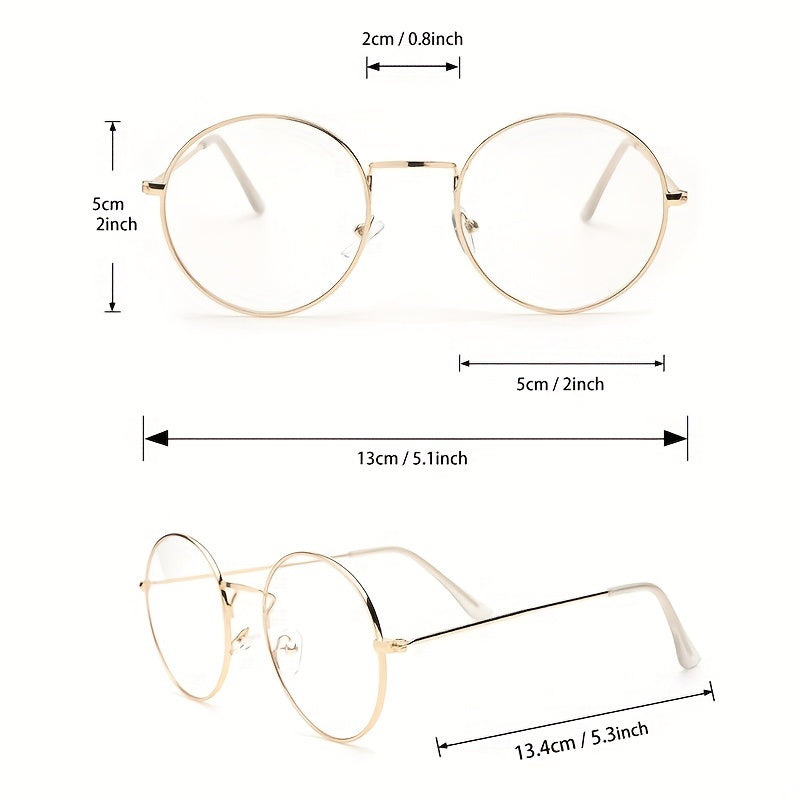 Men's Round Metal Flat Mirror Sunglasses