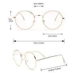 Men's Round Metal Flat Mirror Sunglasses