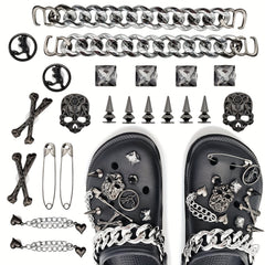 22pcs Gothic Shoe Charms for Clogs Garden Shoes Decoration Adults
