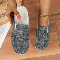 Women's Lightweight Canvas Sneakers Slip On Mules