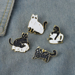 4pcs Cat Pin Badges For Girls DIY Accessories Perfect Gift
