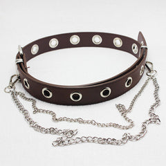 Punk Style Leather Belt Unisex Personality Hip Hop Chain Young Student Belt