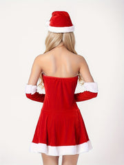 Christmas Role Play Costume Sexy Strapless Dress Lingerie