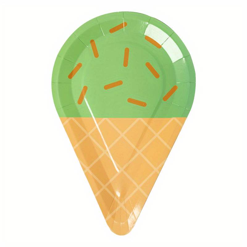 10pcs Ice Cream Party Plates 25 Disposable Paper Plates Sundae Party Supplies