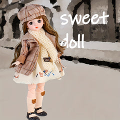 Big Eyed Doll with Interchangeable Clothes for Bedroom Window, Birthday Gift