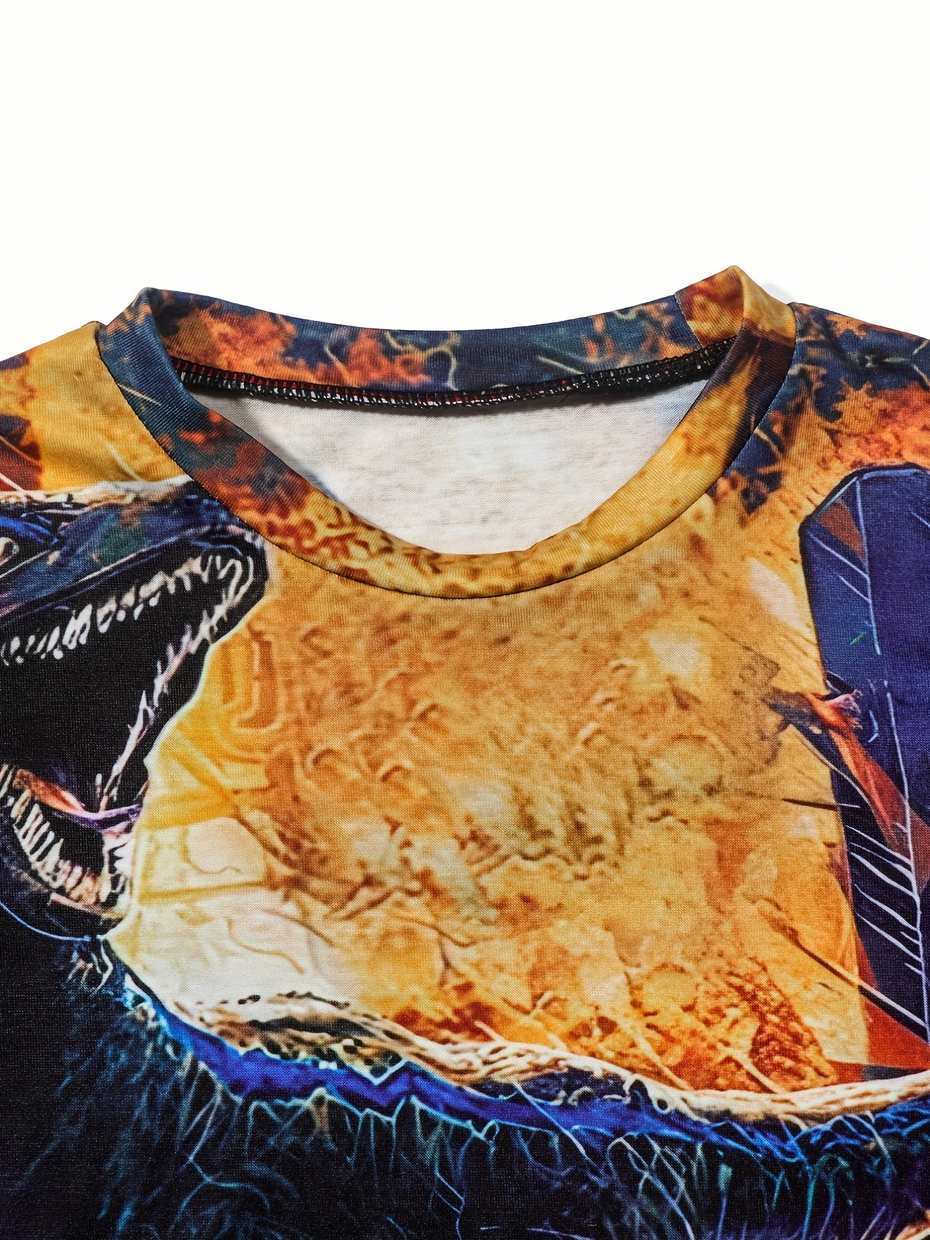 Boy's 3D Dinosaur Print T-shirt Casual Tee for Summer