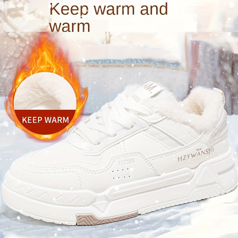 Women's Winter Lace-up Thermal Skate Shoes with Faux Fur Lining