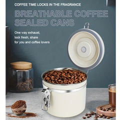 Stainless Steel Coffee Bean Sealed Jar with Measuring Spoon