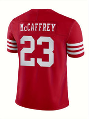 Boys Red V neck Rugby Jersey Short Sleeves American Football Shirt