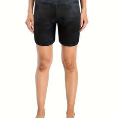 Camouflage High Waist Yoga Shorts With Pocket