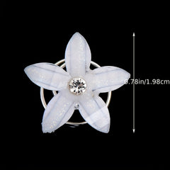 10pcs Rhinestone Plum Blossom Hair Spiral Clip Butterfly Headwear