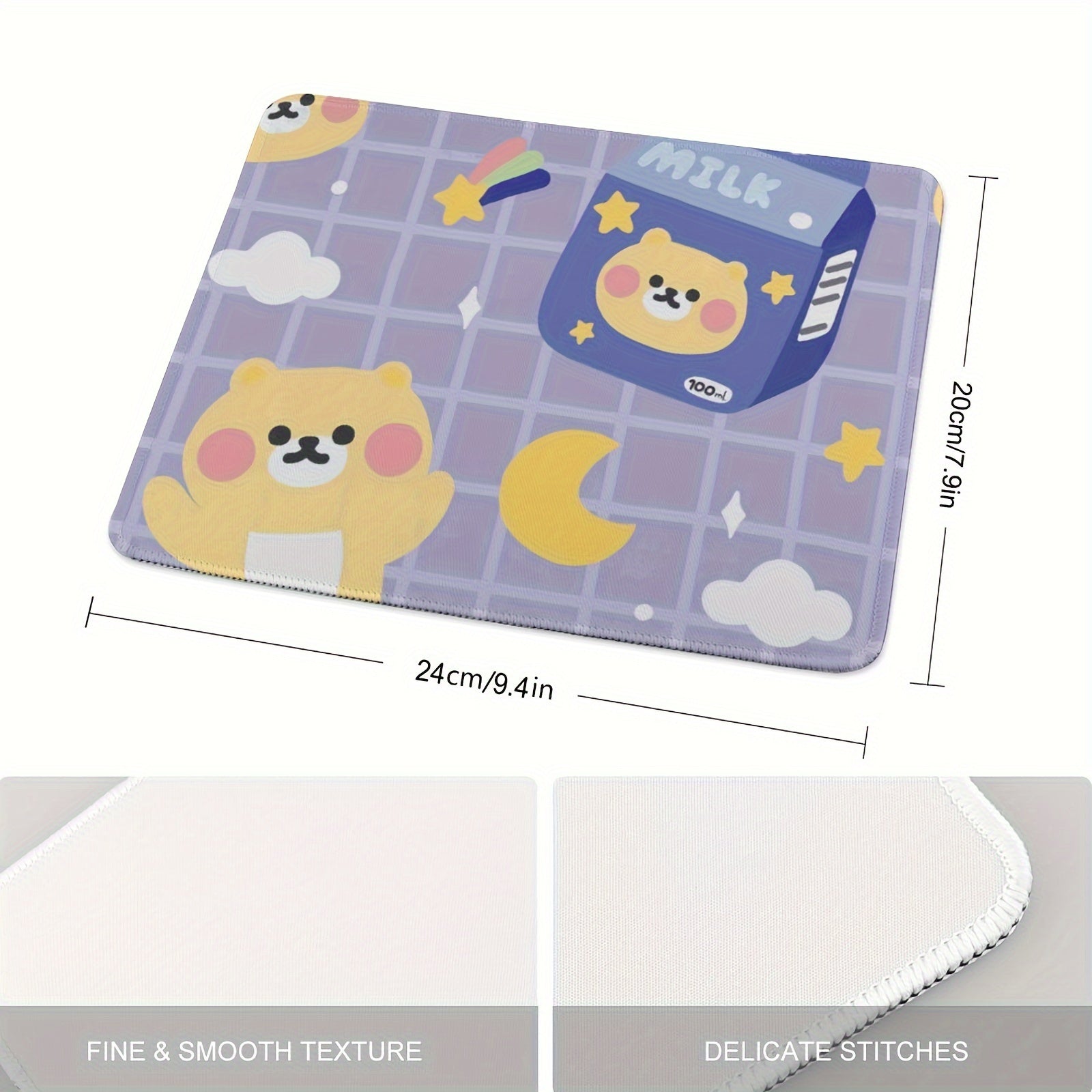 Bear Mouse Pad Square Waterproof Non Slip Rubber Base Mouse Pads