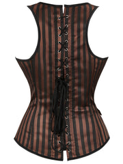Striped Lace Up Shaping Tops Waist Trainer Tummy Control