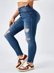 Women's Cut Out Skinny Denim Pants