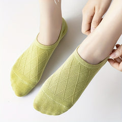 5 Pairs Soft Argyle No Show Socks Women's Low Cut Ankle Stockings