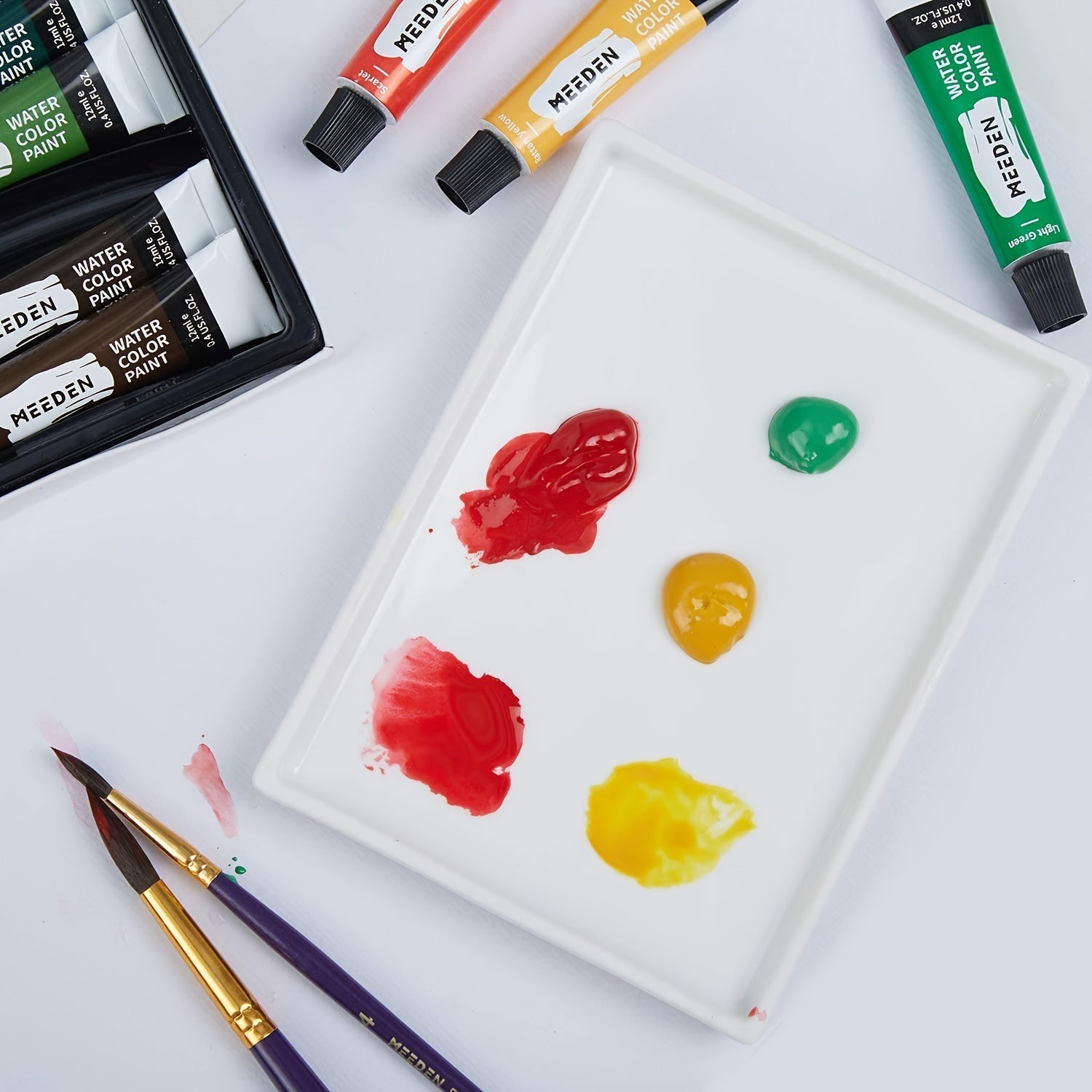 Watercolor Paint 24pcs Set Vibrant Colors 12ml Tubes Rich Pigments Non Toxic