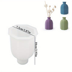 DIY Cement Flower Vase Silicone Mold Insertion Candle Holder Gypsum Mold