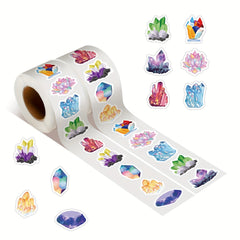 Crystal Stickers Roll 500 Pcs Decals Vinyl Waterproof Stickers