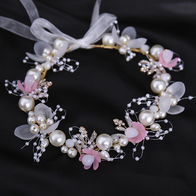 Floral Pearl Bridal Headband Wedding Hair Accessory