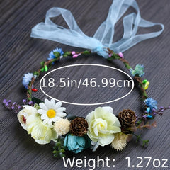 Flower Leaf Bridal Headband Tiara For Women Bride Party Wedding
