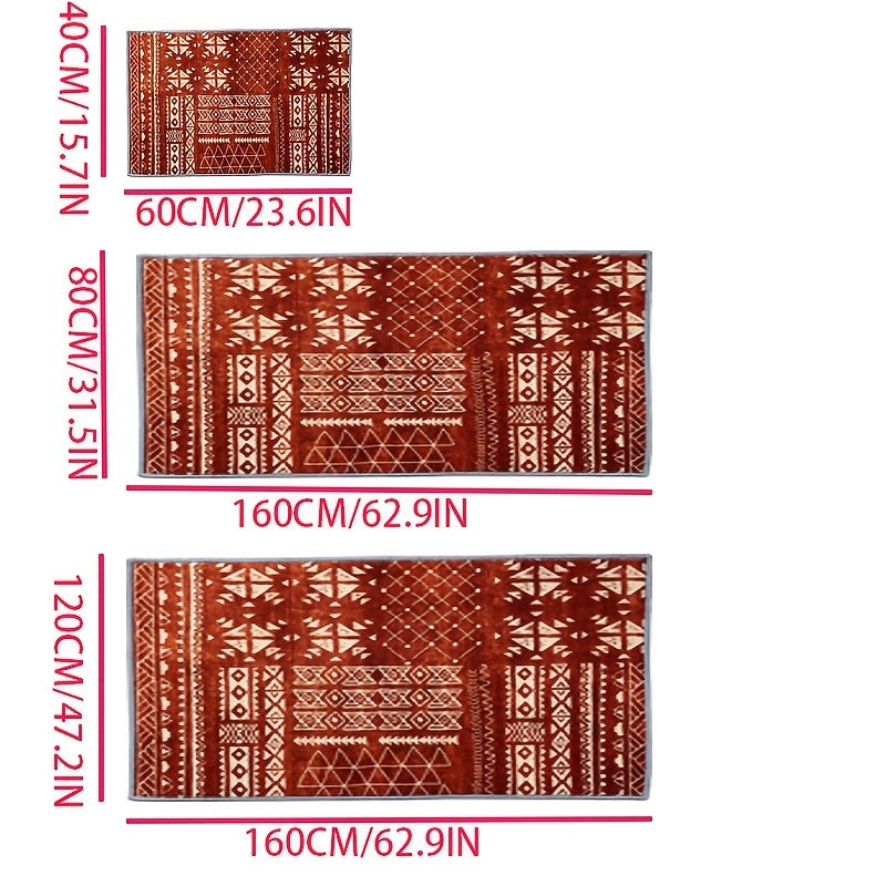 Geometric Pattern Loop Pile Fabric Rug - Various Sizes Available