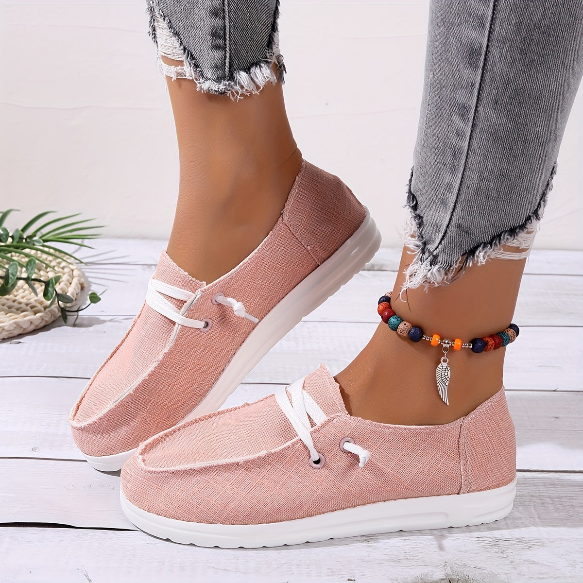 Women's Lightweight Canvas Slip On Loafers