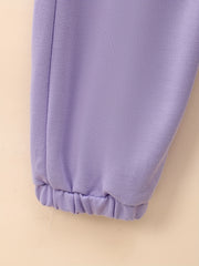 Girl's Positive & Happy 2pcs Hoodie & Sweatpants Set for Spring Fall