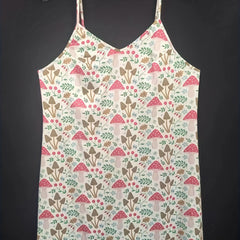 Mushroom & Leaf Print V Neck Cami Nightdress