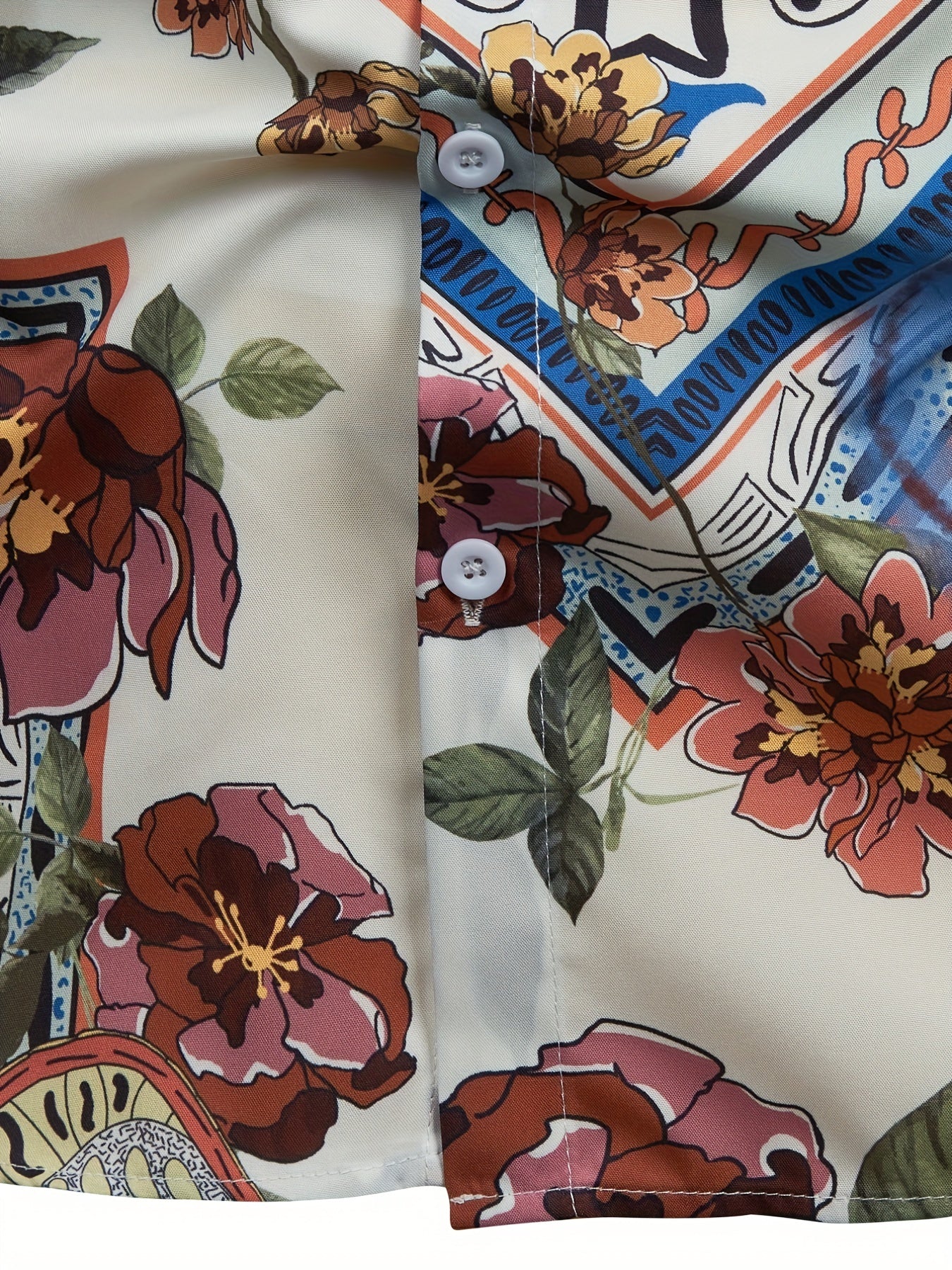 Boho Style Print Men's Casual Short Sleeve Shirt