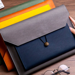 Business Faux Leather A4 File Bag Durable Extra Thick File Bag