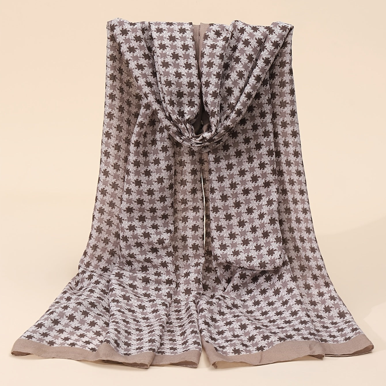 Dark Khaki Print Scarf Winter Warm Scarf For Women