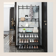 Coat Rack Shoe Rack Storage Shelves Hooks Living Room Bathroom Hallway