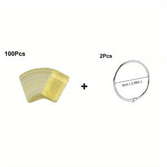 100pcs Ziplock Bags and 2pcs Metal Split Ring 5D DIY Diamond Painting Tools