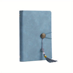 A5 Leather Loose Leaf Book with 200 Pages Tassel Pendant