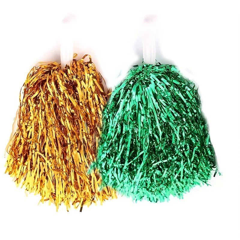 2pcs Cheerleading Pom Poms: Sparkle & Shine for Sports, Parties, and Dance Teams