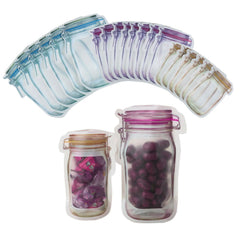20pcs Mason Jar Bags Food Storage Reusable Zip Lock Snack Bag
