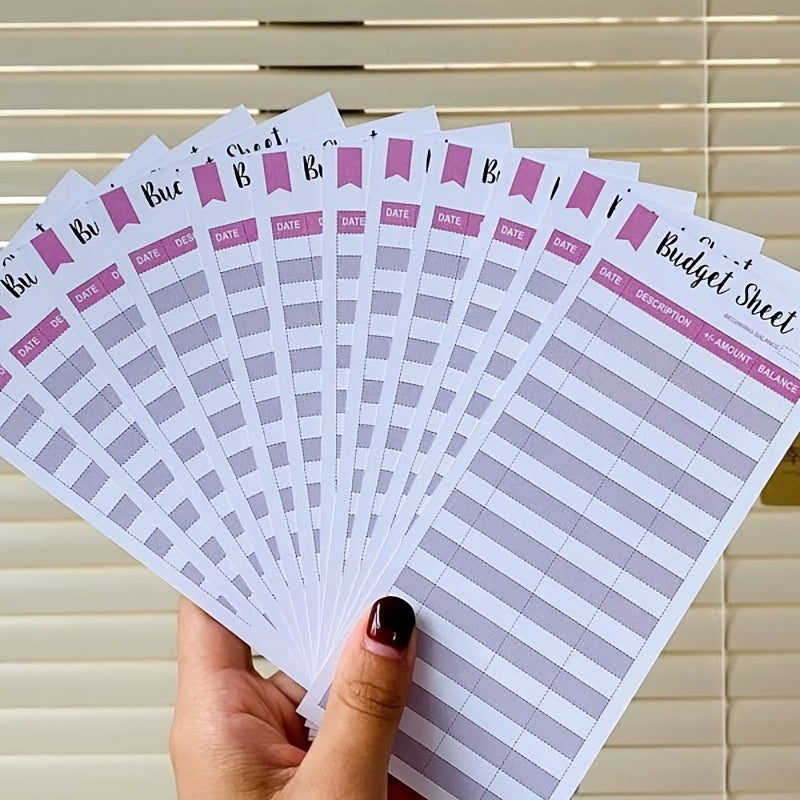 12pcs 6 Hole Budget Envelope Cash Card Set A6 Loose Leaf Replacement Core