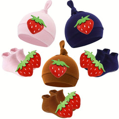 Girls' Sweet Hat & Sock Set for Autumn & Winter