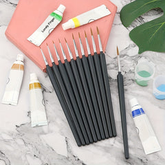 11Pcs Detail Paint Brushes Set Mini Watercolor Acrylic Kit