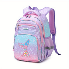 Kids Backpack Astronaut Mermaid Pattern Large Capacity
