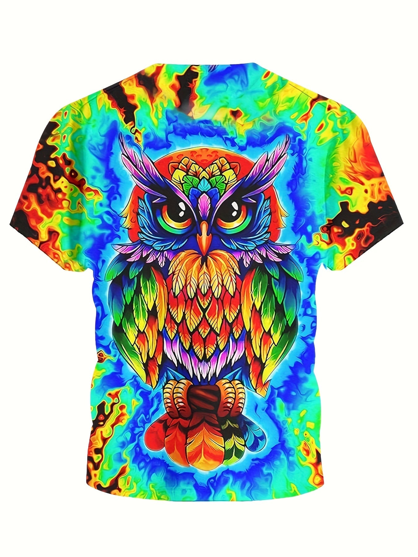 3D Owl Graphic Short Sleeve T shirt Girls Casual Summer Tops