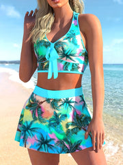 Vacay Tankini Set Women's Plus Tropical Print Two Piece Set