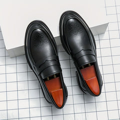 Men's Carved Style Business Shoes Slip On Low Top Classic